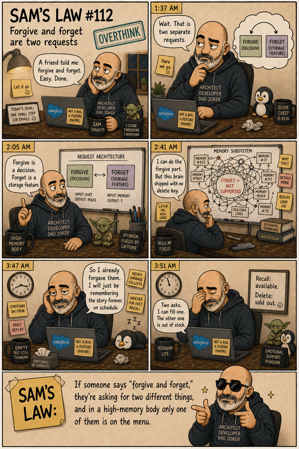 Sam's Law #112: Forgive and forget are two requests