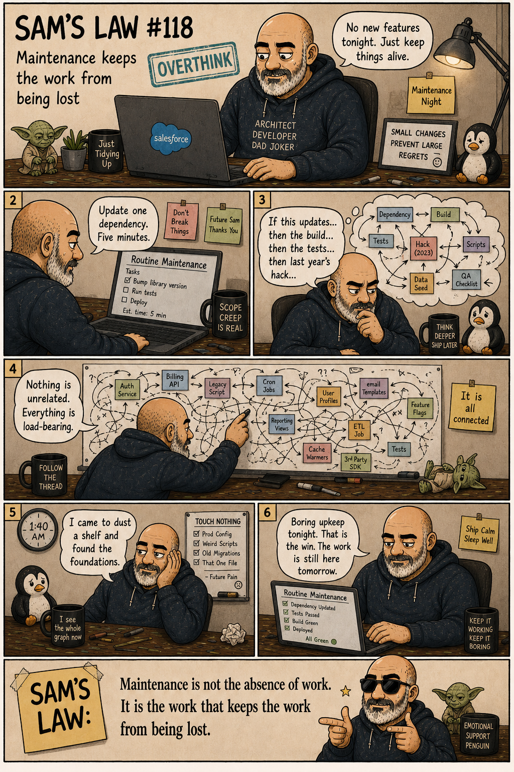 Sam's Law #118: Maintenance keeps the work from being lost