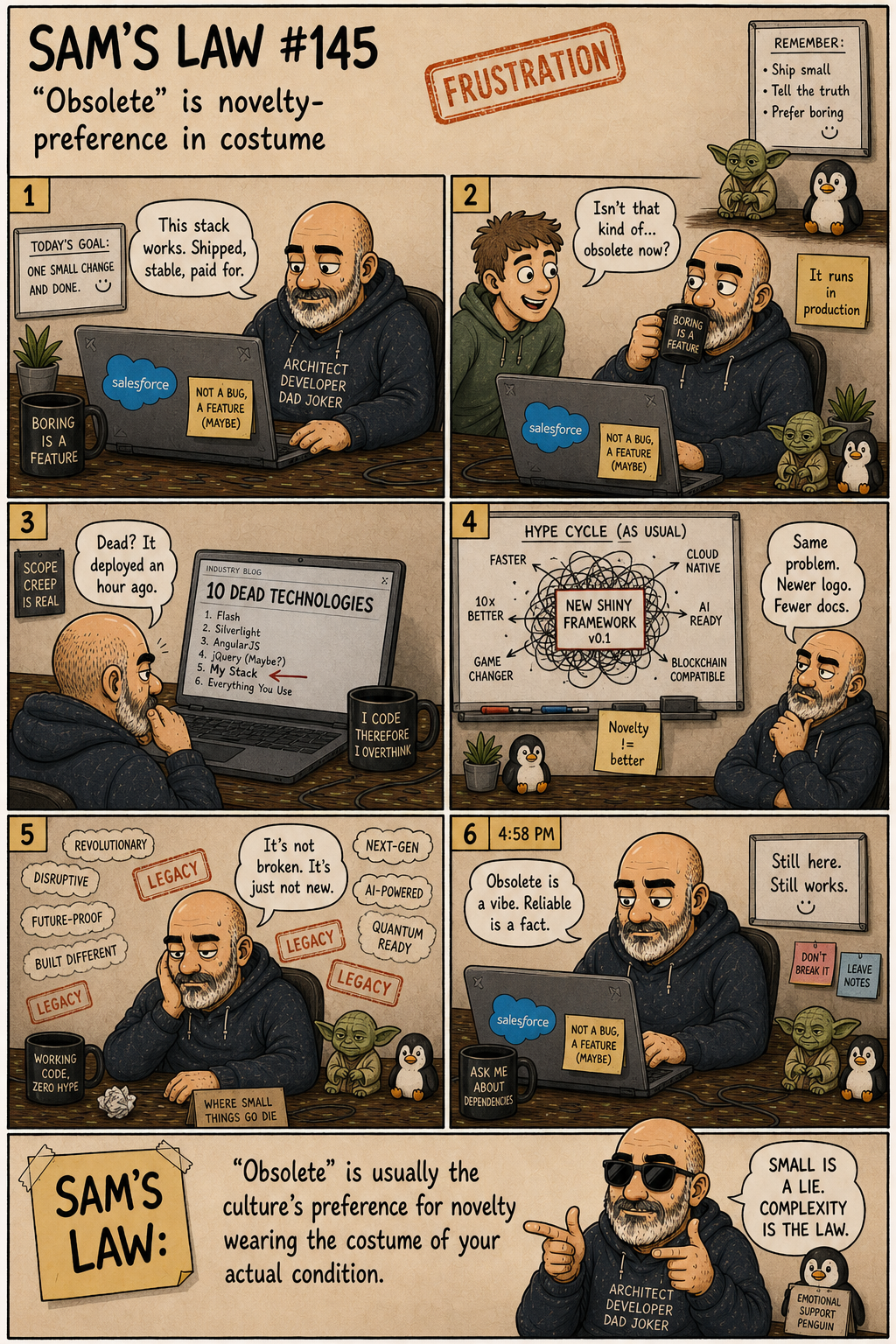 Sam's Law #145: "Obsolete" is novelty-preference in costume