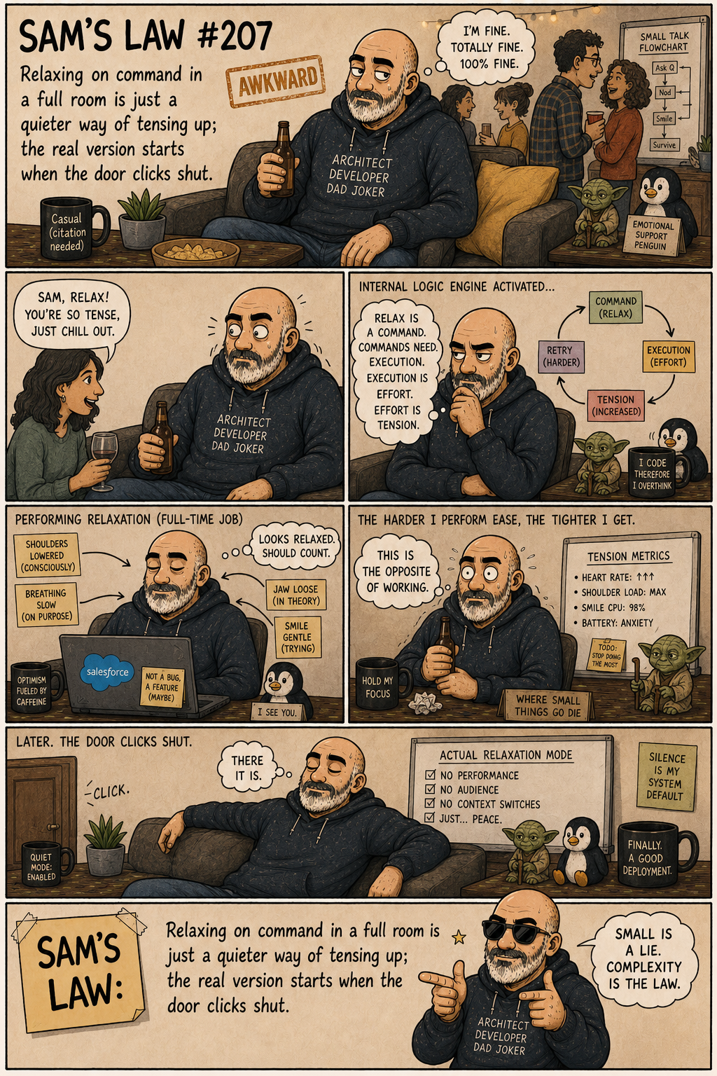 Sam's Law #207: Relaxing is what I do when you leave