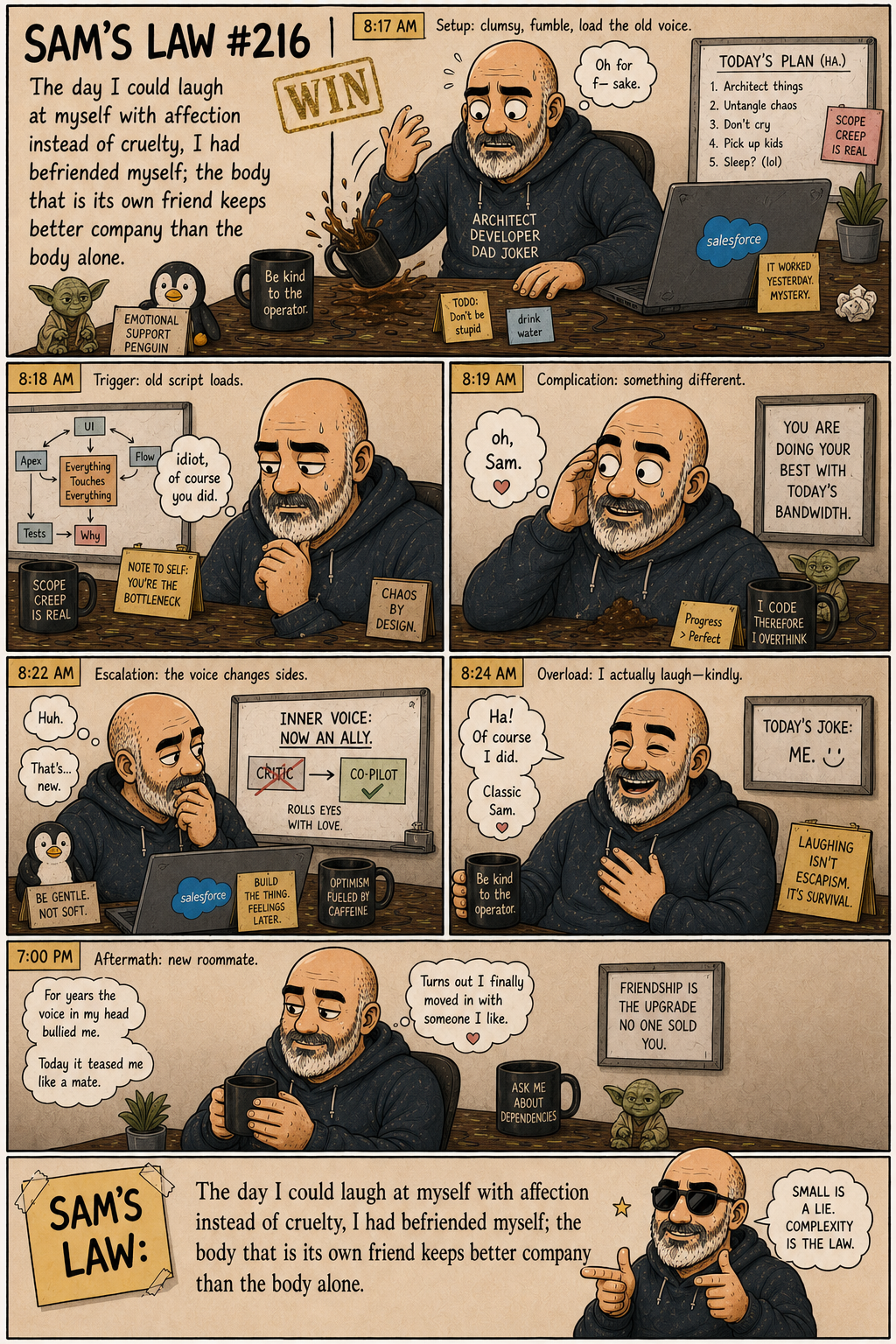 Sam's Law #216: Laughing at myself with affection