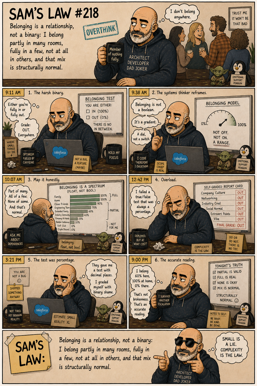 Sam's Law #218: Belonging is a gradient, not a binary