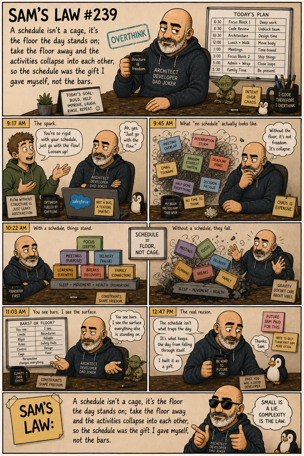 Sam's Law #239: A schedule is the floor