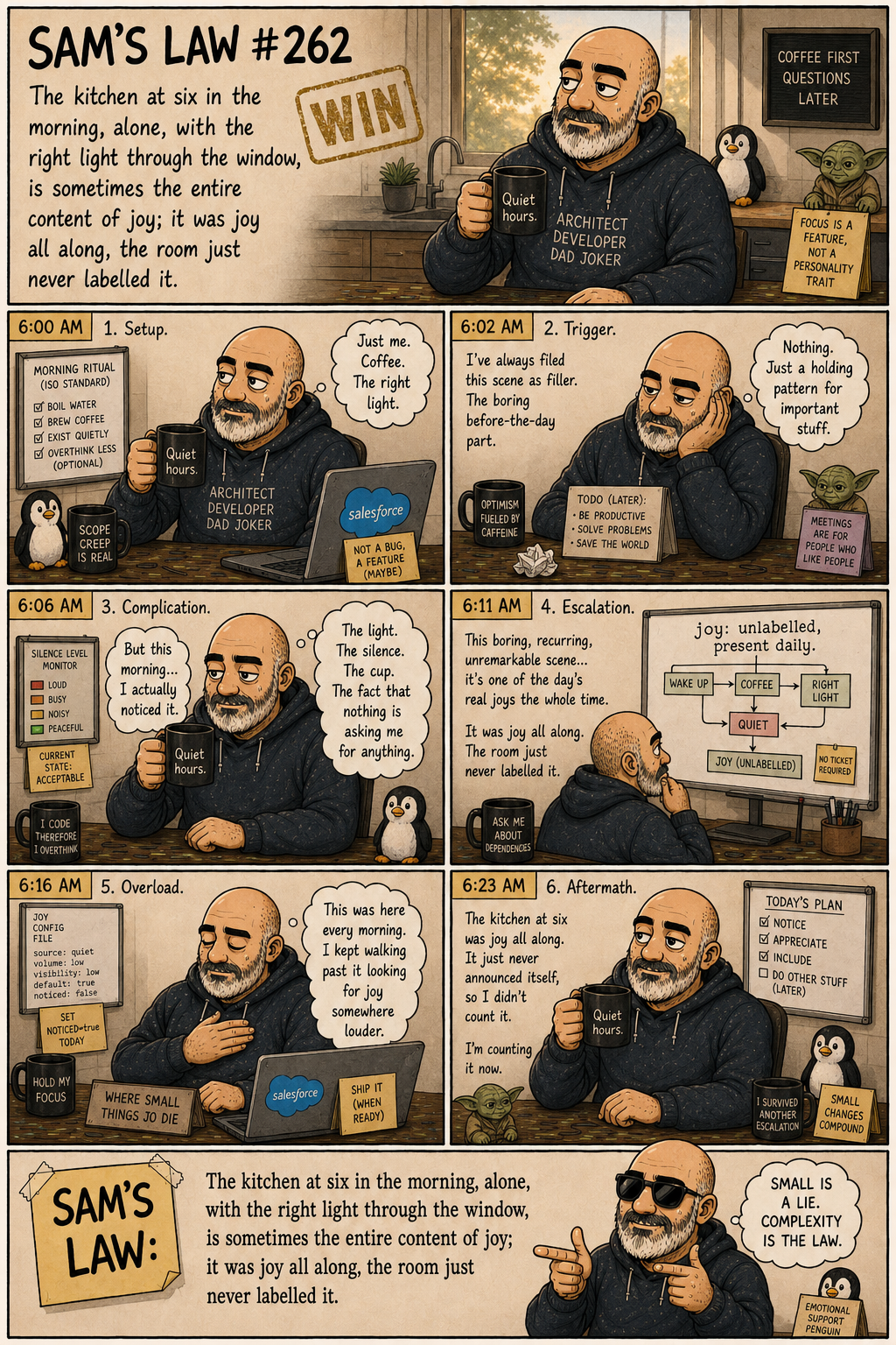 Sam's Law #262: The kitchen at six is the joy