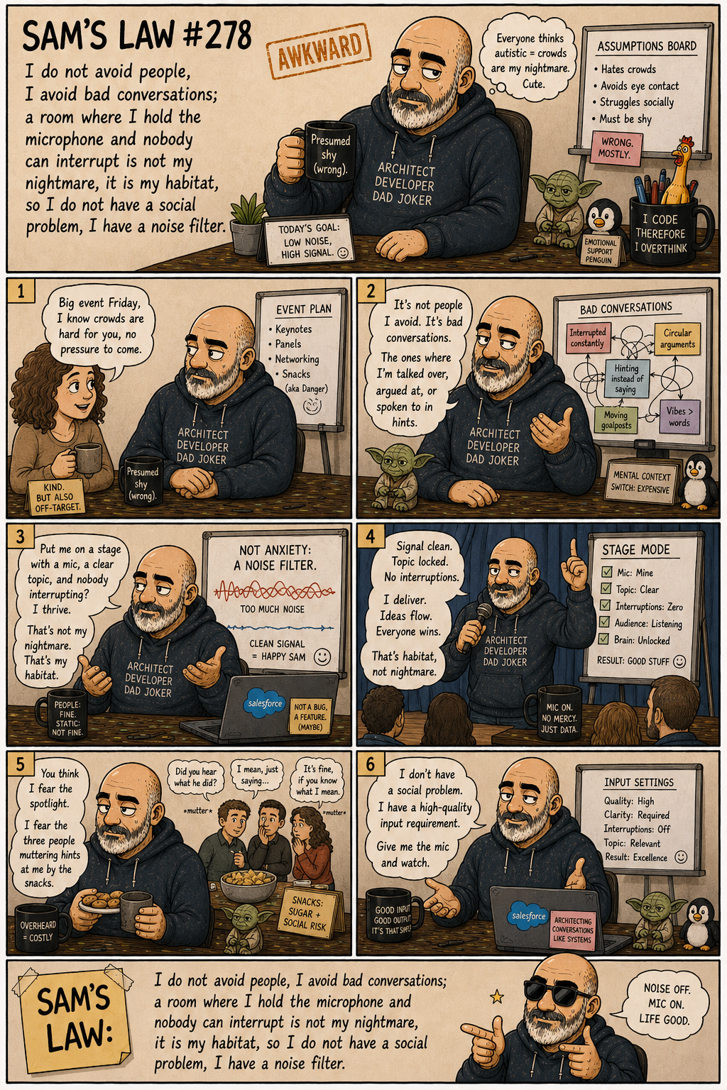 Sam's Law #278: Not anxiety, a noise filter