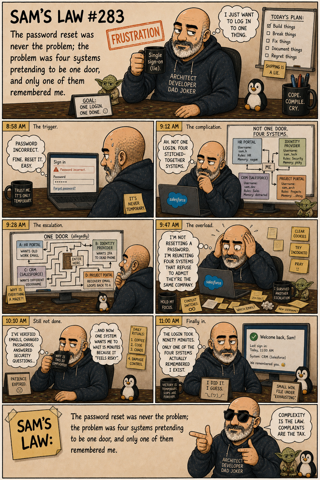 Sam's Law #283: Four systems, one door