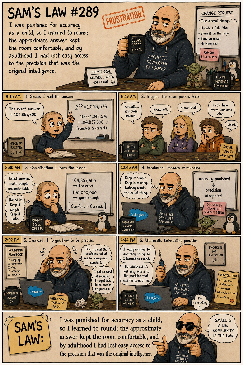 Sam's Law #289: Punished for accuracy, learned to round