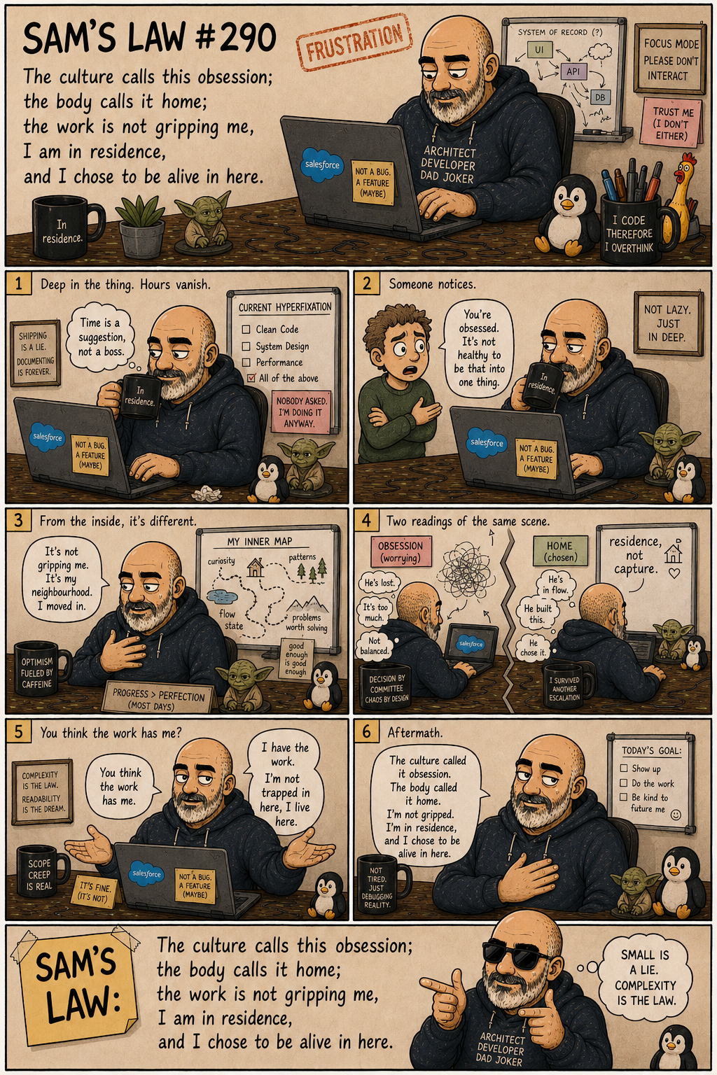 Sam's Law #290: Called obsession, called home