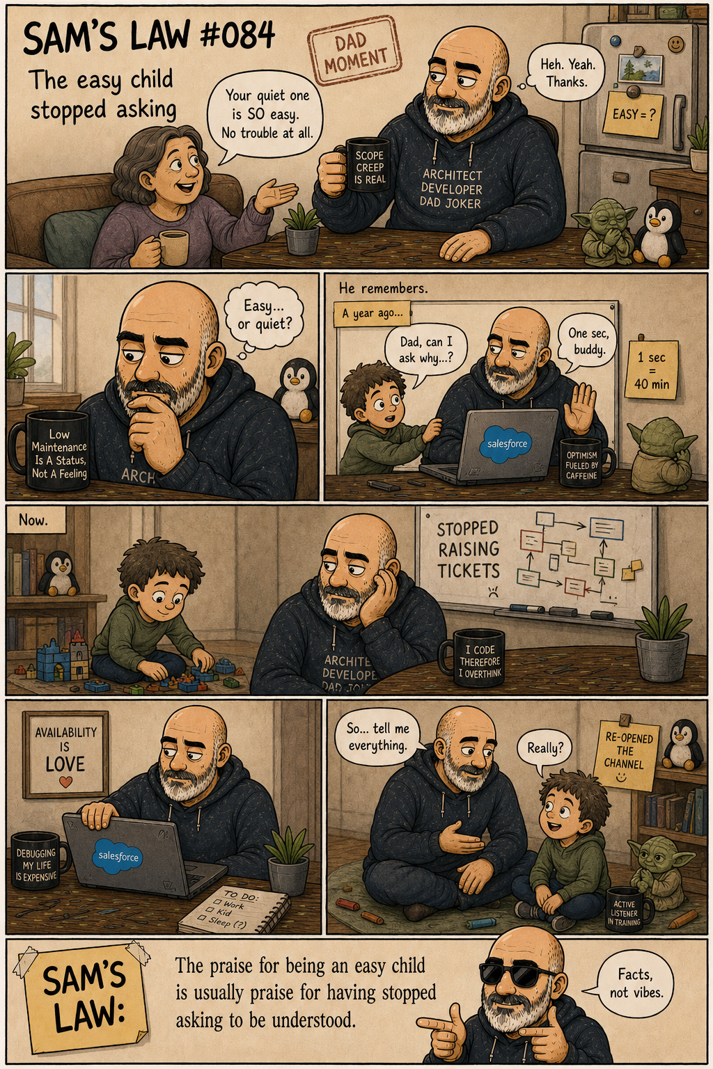 Sam's Law #084: The easy child stopped asking